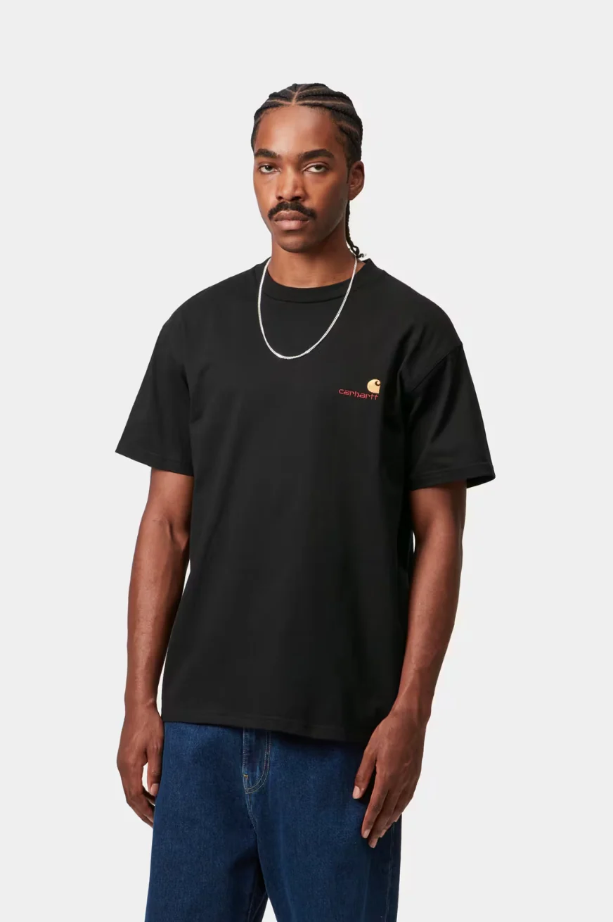 Carhartt WIP - S/S American Script T-Shirt Black - Image 3