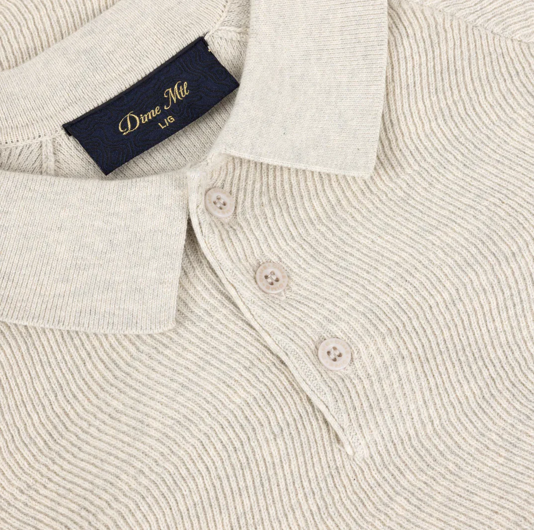 Dime - Cable Knit Polo Oatmeal - Image 2