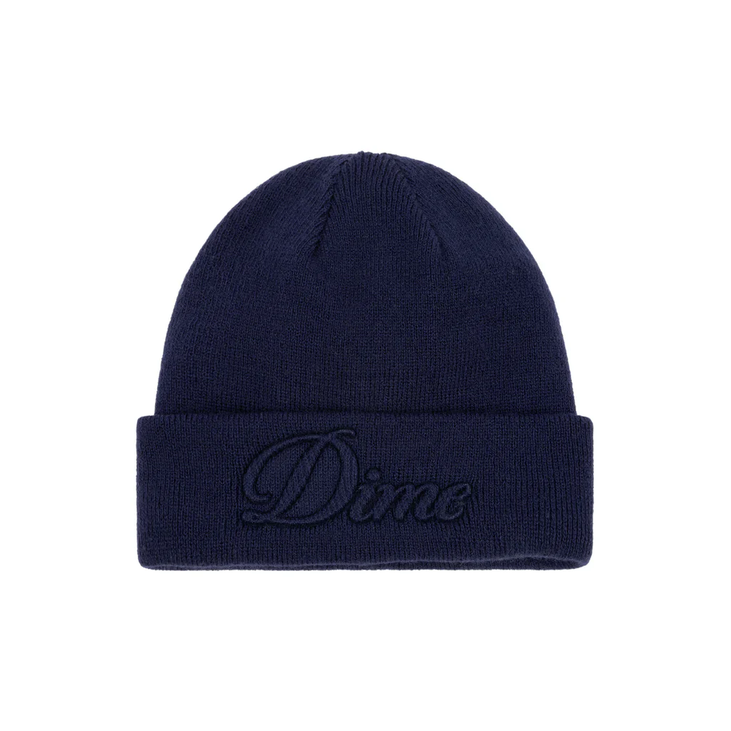 Dime - Cursive Fold Beanie Navy