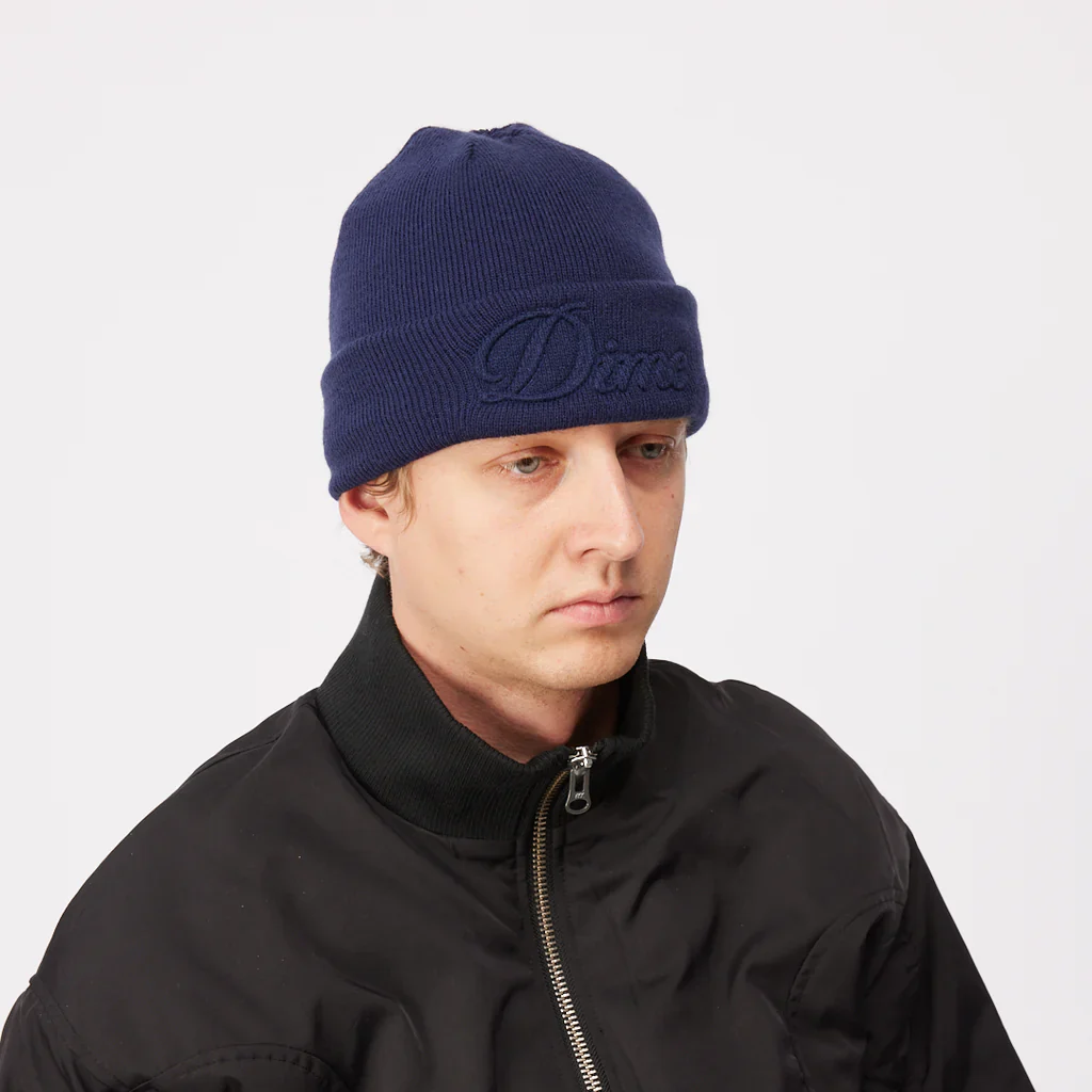 Dime - Cursive Fold Beanie Navy - Image 3