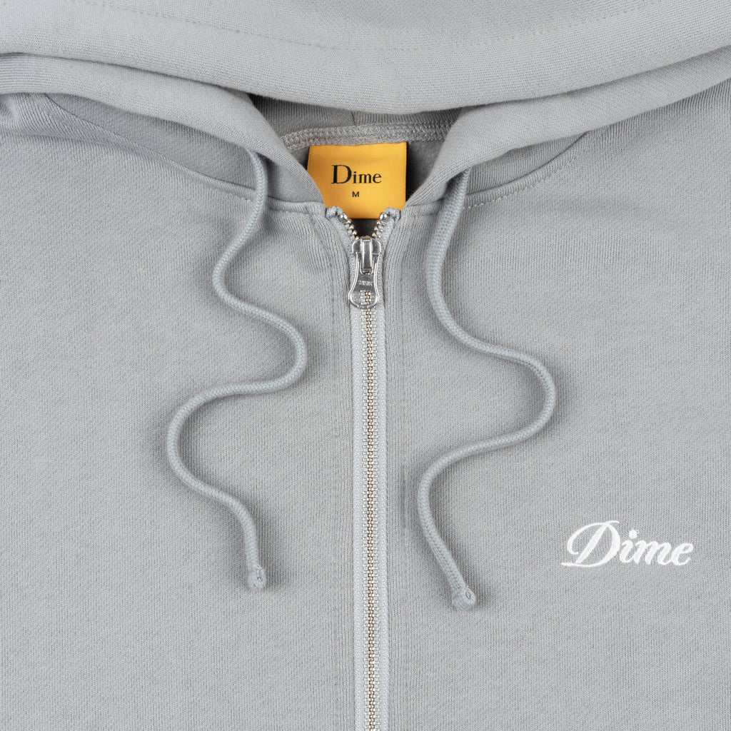 Dime - Cursive Zip Hoodie Stone Silver - Image 2