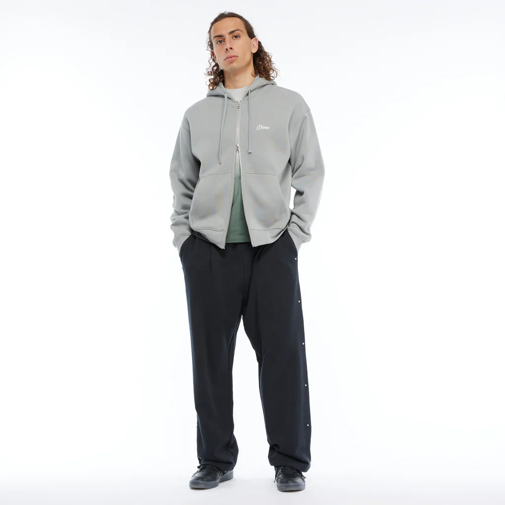 Dime - Cursive Zip Hoodie Stone Silver - Image 4