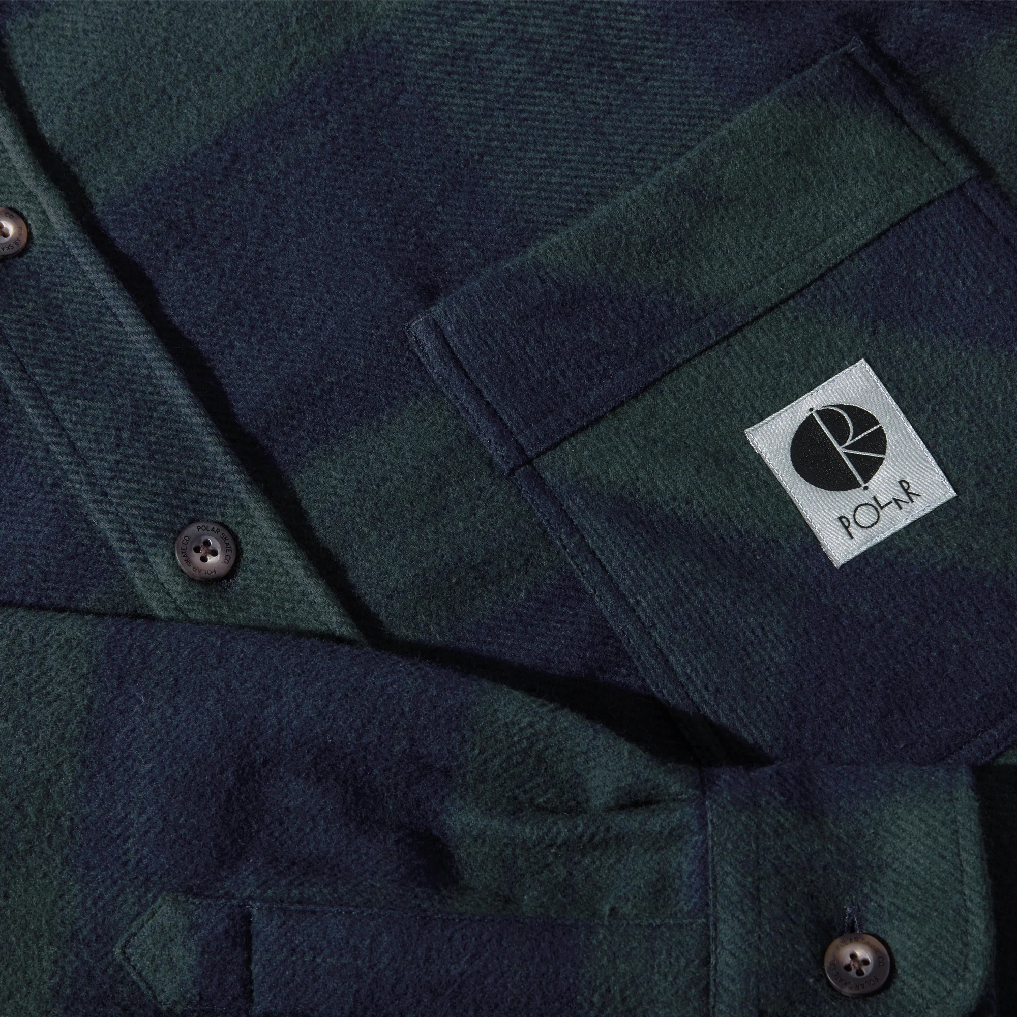 Polar - Mike LS Shirt Flannel Navy/Teal - Image 3